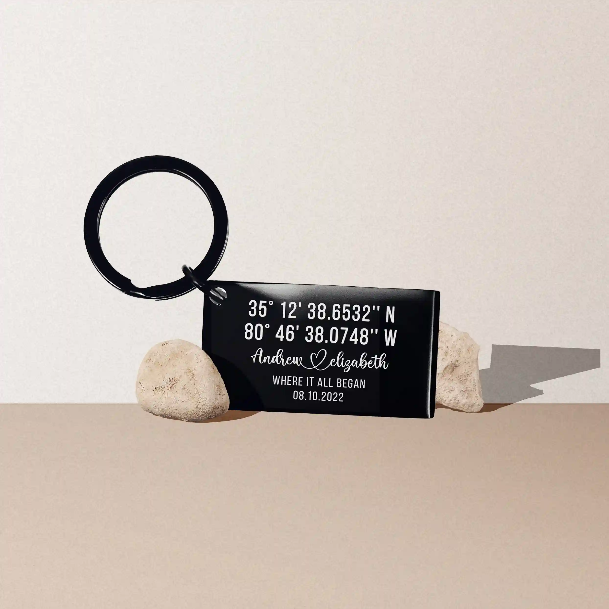 Custom GPS Coordinates Keychain