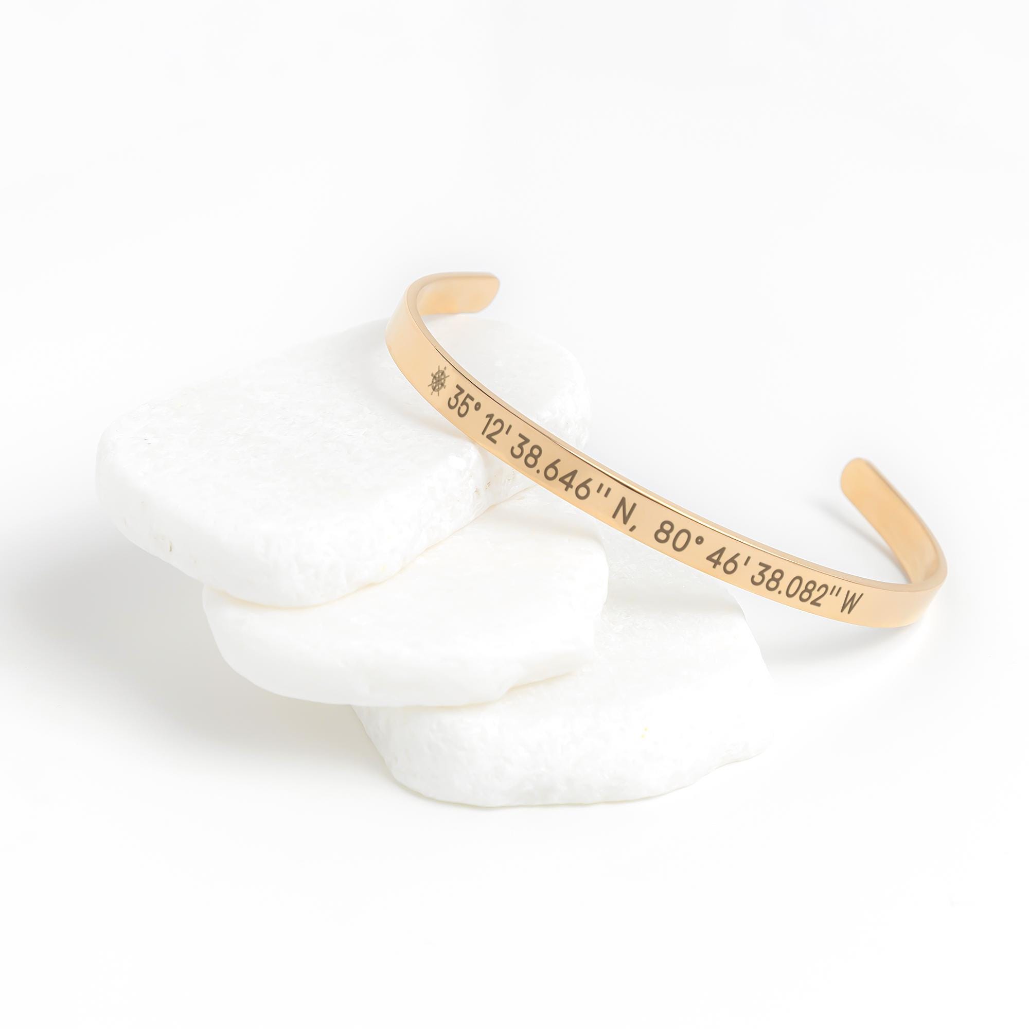 Coordinates Cuff Bracelet: Where We First Met