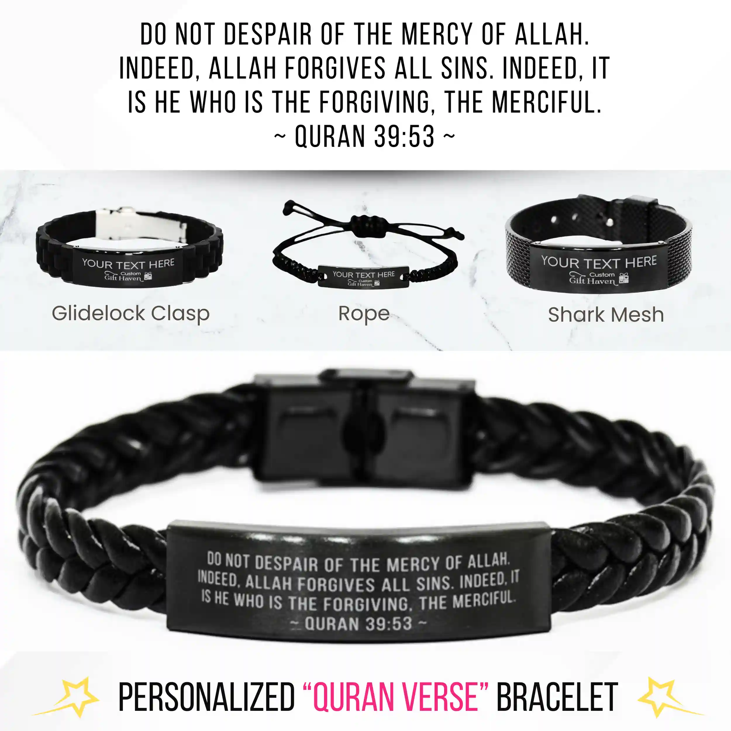 Personalized Quran Verse Bracelet: Custom Arabic Gift