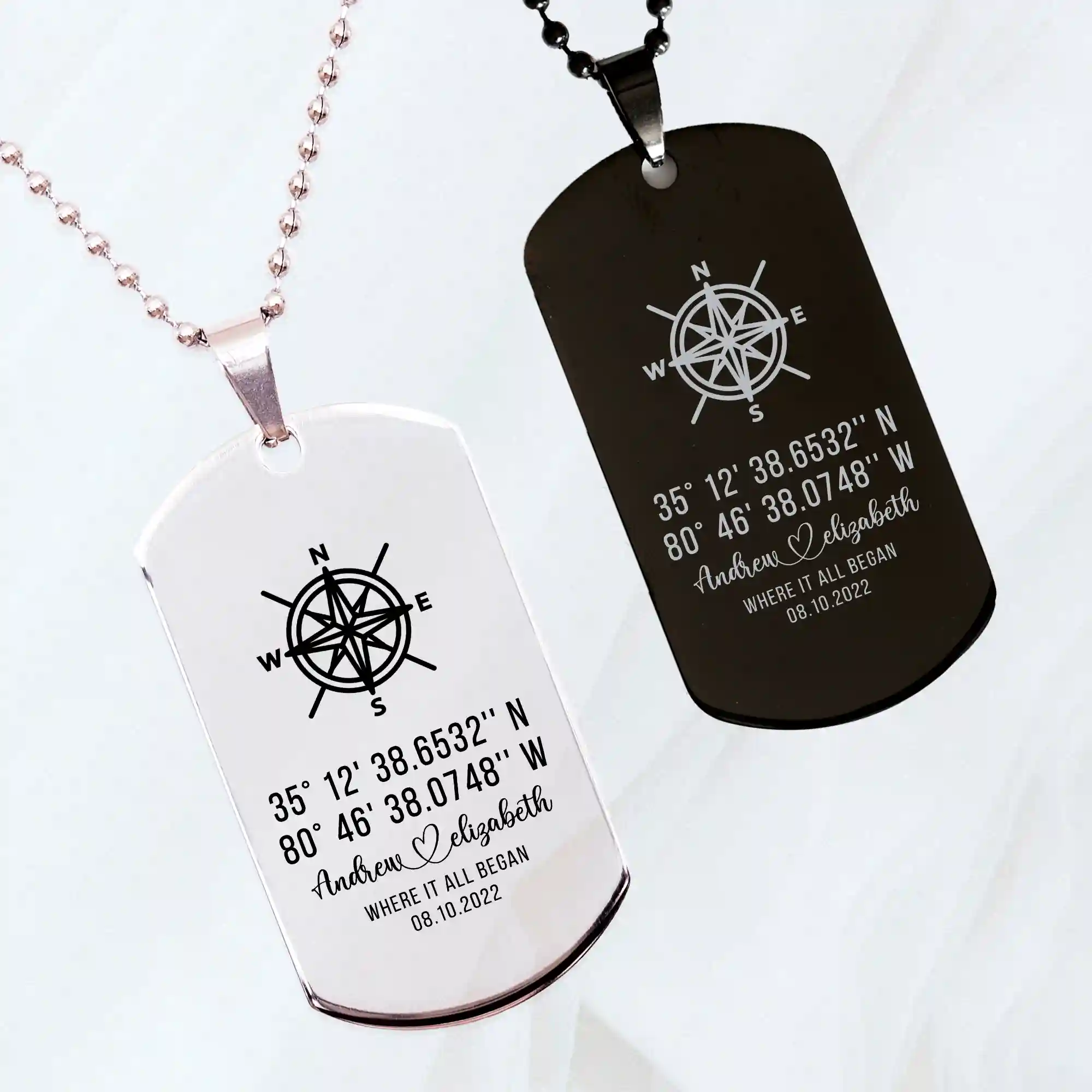 Custom Gps Dog Tag Necklace: Where It All Began Gift