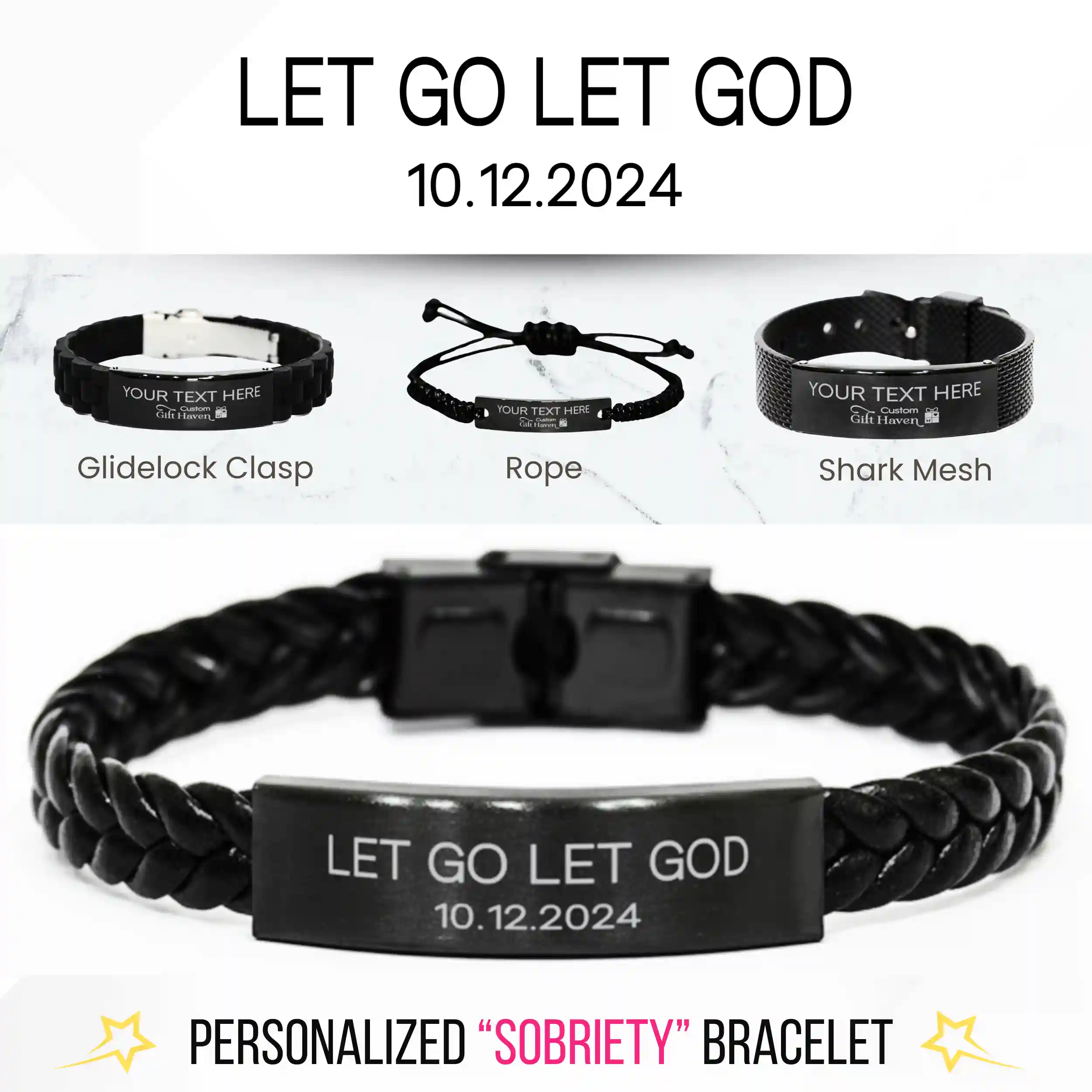 Personalized Let Go Let God Bracelet